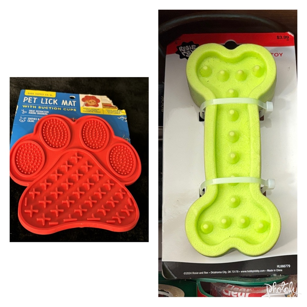 NIP Bark Supply Co. Paw Print Pet Lick Mat Suction Cups & Rosie & Rex Dog Toy S